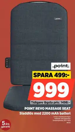 Power Point revo massage seat Sladdlös med 2200 mAh batteri erbjuda