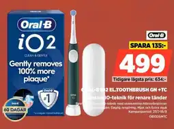 Power Oral-b 102 el.toothbrush gn +tc konsamio-teknik för renare tänder erbjuda
