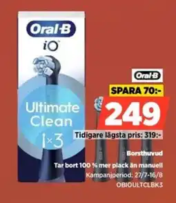 Power Oral-B Borsthuvud Tar bort 100% mer plack än manuell erbjuda