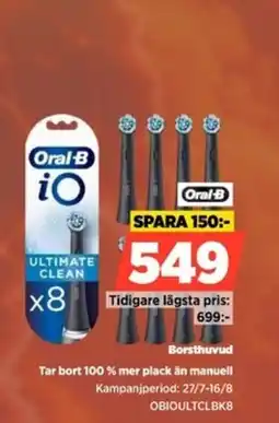 Power Oral-B Borsthuvud Tar bort 100% mer plack än manuell erbjuda