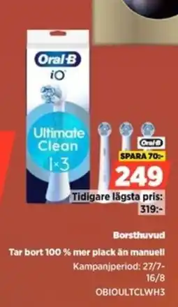 Power Oral-B Borsthuvud Tar bort 100% mer plack än manuell erbjuda