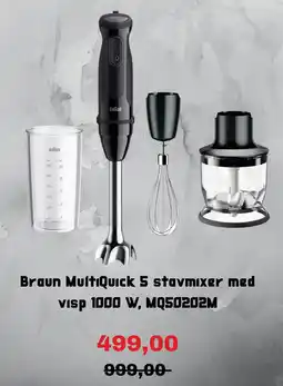 Clas Ohlson Braun MultiQuick 5 stavmixer med Visp 1000 W, MQ50202M erbjuda
