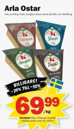 Pekås Arla Ostar, Medlemspris erbjuda