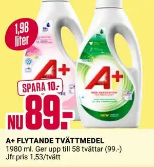 ÖoB A+ FLYTANDE TVÄTTMEDEL erbjuda