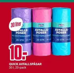 ÖoB QUICK AVFALLSPÅSAR erbjuda