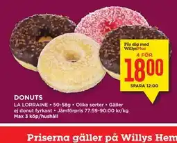 Willys Hemma DONUTS, Medlemspris erbjuda
