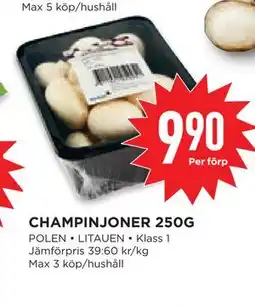 Willys Hemma CHAMPINJONER 250G erbjuda