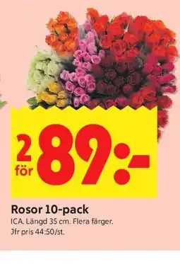 ICA Kvantum Rosor 10-pack erbjuda