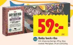 ICA Kvantum Baby back ribs erbjuda