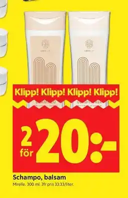 ICA Kvantum Schampo, balsam erbjuda