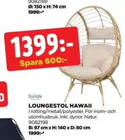 Jem&Fix LOUNGESTOL HAWAII erbjuda