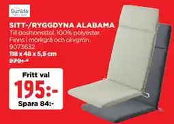 Jem&Fix SITT-/RYGGDYNA ALABAMA erbjuda