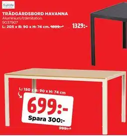 Jem&Fix TRÄDGÅRDSBORD HAVANNA erbjuda