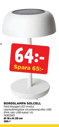 Jem&Fix BORDSLAMPA SOLCELL erbjuda