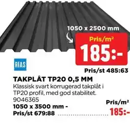 Jem&Fix TAKPLÅT TP20 0,5 MM erbjuda