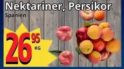 Supergrossen Nektariner, Persikor erbjuda