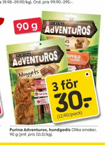 Rusta Purina Adventuros Hundsnacks erbjuda