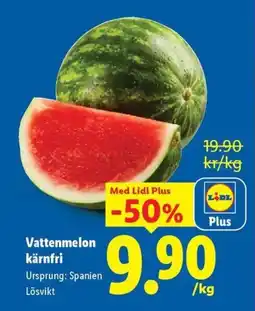 Lidl Vattenmelon kärnfri erbjuda