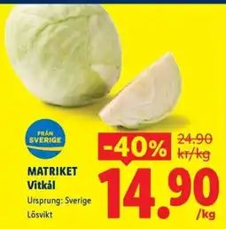 Lidl MATRIKET Vitkål erbjuda