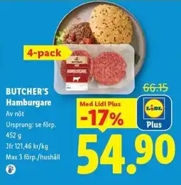 Lidl BUTCHER'S Hamburgare erbjuda
