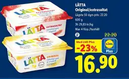 Lidl LÄTTA Original/extrasaltat erbjuda
