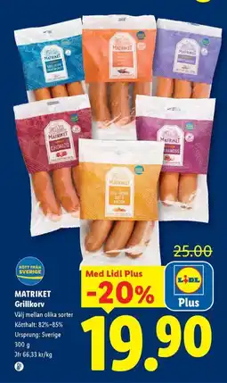 Lidl MATRIKET Grillkorv erbjuda
