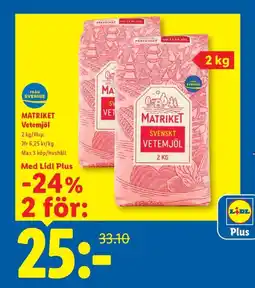 Lidl MATRIKET Vetemjöl erbjuda