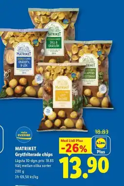 Lidl MATRIKET Grytfriterade chips erbjuda