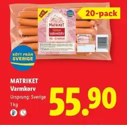 Lidl MATRIKET Varmkorv erbjuda