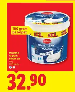 Lidl MILBONA Yoghurt i grekisk stil erbjuda