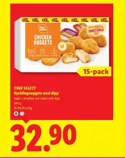 Lidl CHEF SELECT Kycklingnuggets med dipp erbjuda
