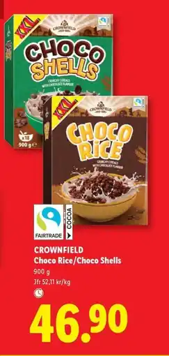 Lidl CROWNFIELD Choco Rice/Choco Shells erbjuda