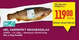 Willys HEL VARMRÖKT REGNBÅGSLAX, Medlemspris erbjuda
