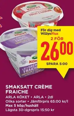 Willys SMAKSATT CRÈME FRAICHE, Medlemspris erbjuda
