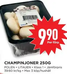 Willys CHAMPINJONER 250G erbjuda