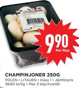 Willys CHAMPINJONER 250G erbjuda
