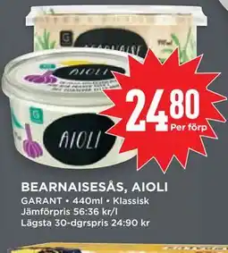 Willys BEARNAISESÅS, AIOLI erbjuda