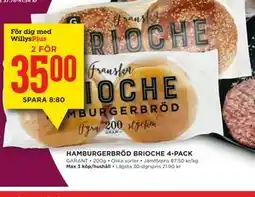 Willys HAMBURGERBRÖD BRIOCHE 4-PACK, Medlemspris erbjuda