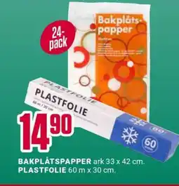 ÖoB Bakplåtspapper, Plastfolie erbjuda