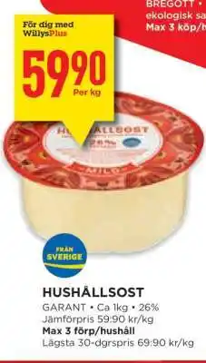 Willys Hushållsost erbjuda