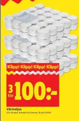 ICA Supermarket Värmeljus erbjuda