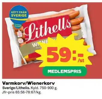 Coop Varmkorv, Wienerkorv erbjuda