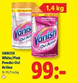 Lidl VANISH White/Pink Powder Oxi Action erbjuda