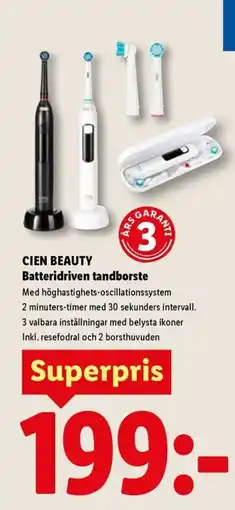 Lidl CIEN BEAUTY Batteridriven tandborste erbjuda
