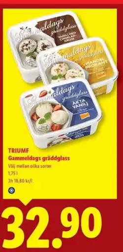 Lidl TRIUMF Gammeldags gräddglass erbjuda