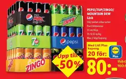 Lidl PEPSI/7UP/ZINGO/ MOUNTAIN DEW Läsk erbjuda