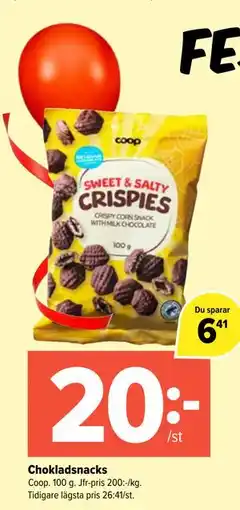 Coop Extra Chokladsnacks erbjuda