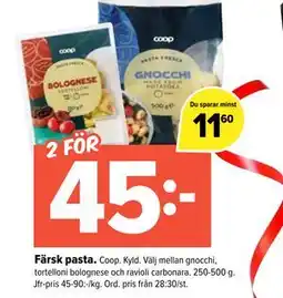 Coop Extra Färsk pasta erbjuda