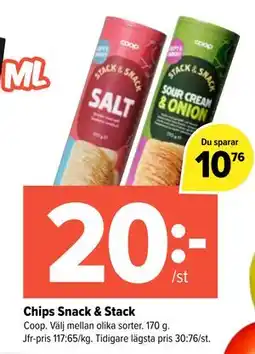 Coop Extra Chips Snack & Stack erbjuda