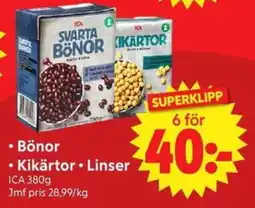 Nya Pulsen ICA Bönor • Kikärtor • Linser erbjuda